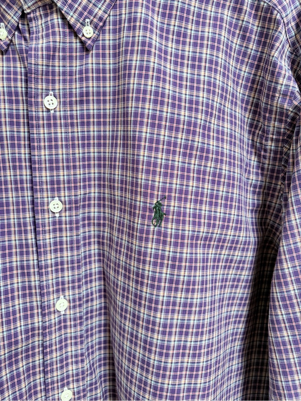 Ralph Lauren Purple Plaid Button-Down Shirt Classic Fit 100% Cotton XXL - Picture 3 of 5